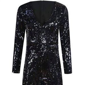 Black Sequin Romper NWOT